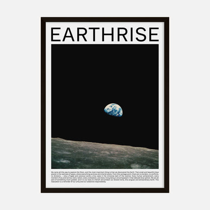 Art print featuring the iconic Earthrise photograph featuring the Earth rising above the lunar surface, captured during the Apollo 8 mission.