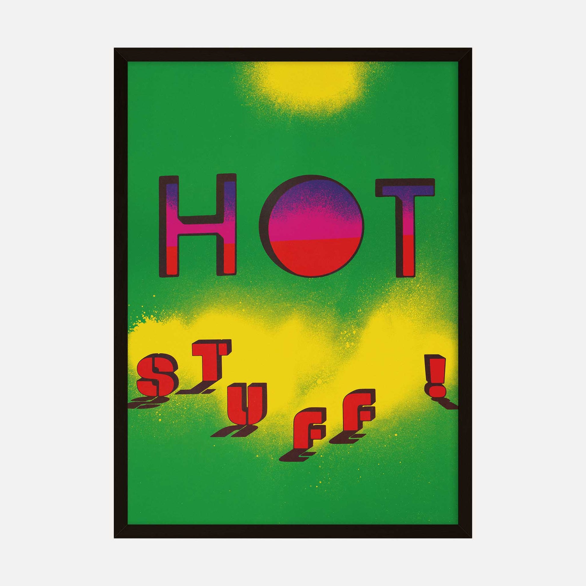 Hot Stuff neon pop art print with vibrant colors and bold typography.